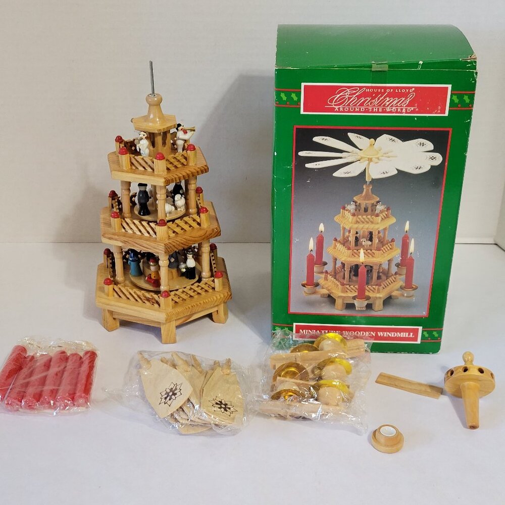 Vintage House Of Lloyd "Christmas Around The World" Mini 12 Inch Wooden Windmill